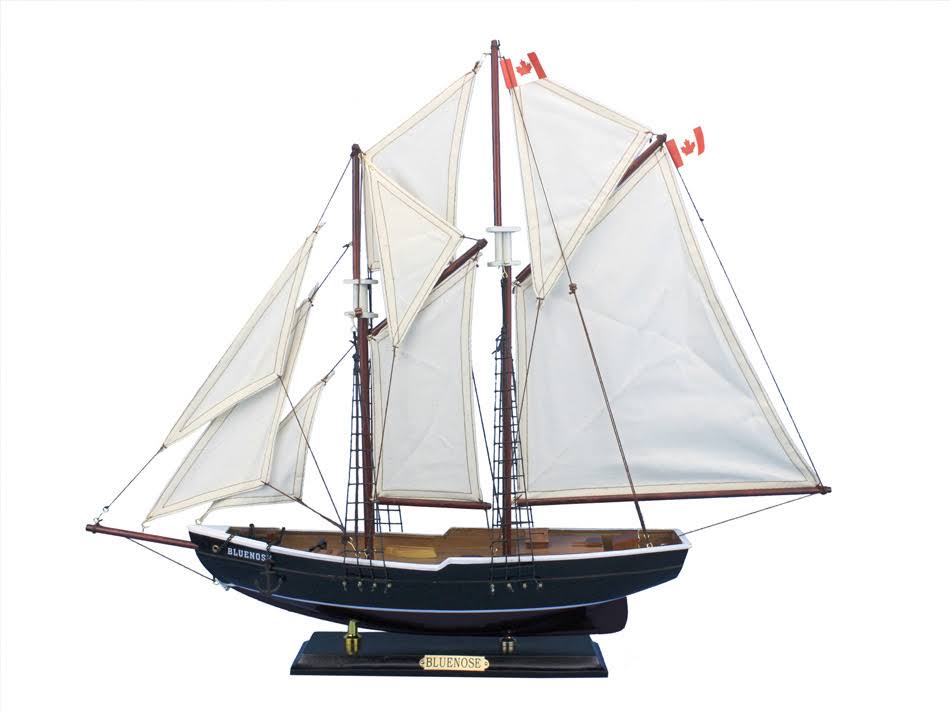 Bluenose 24x22 - Wooden Sailboat Centerpiece - Model Sailing Yacht - Scale Model