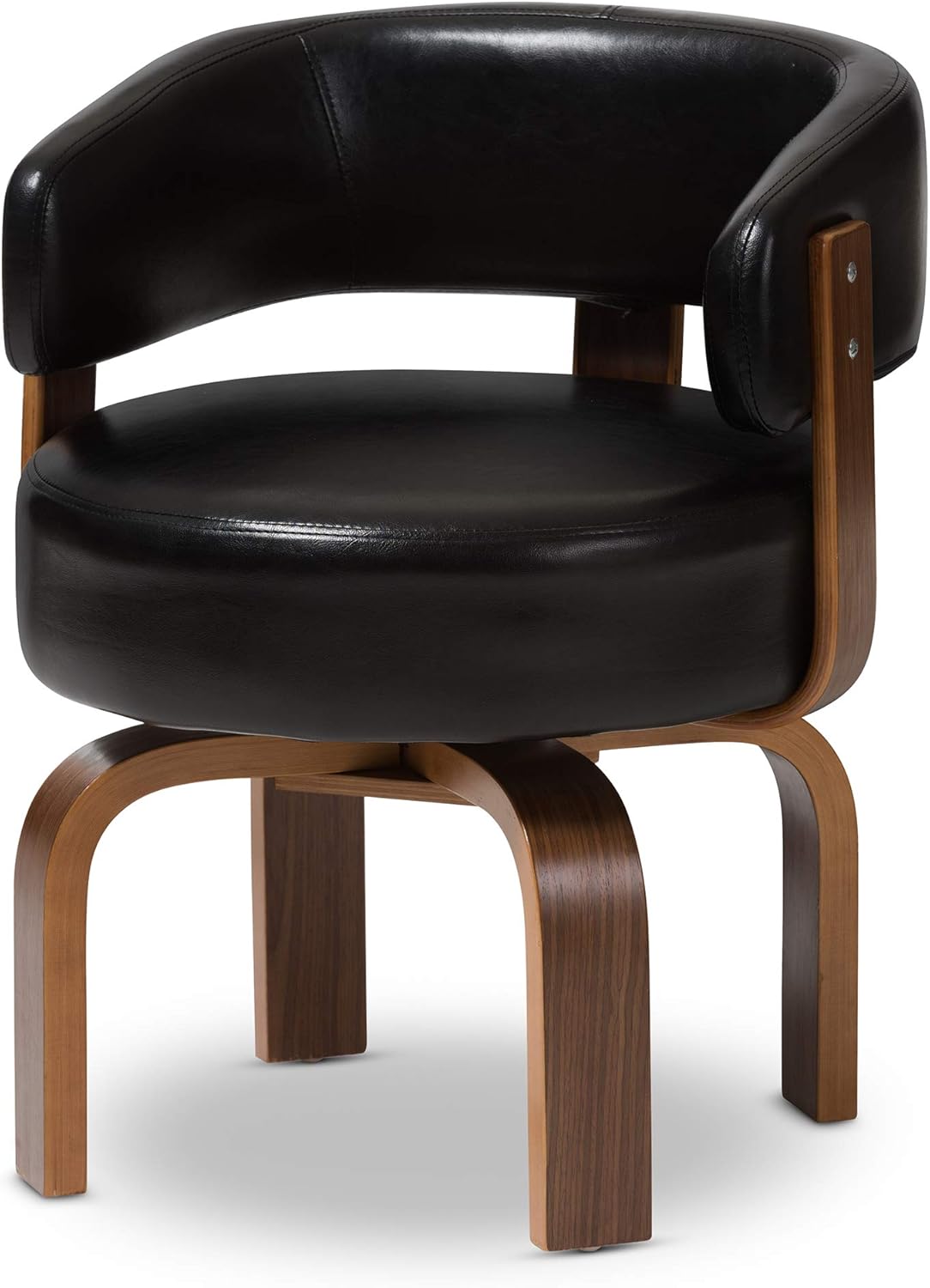 Baxton Studio Fortson Accent Chair, Walnut/Black