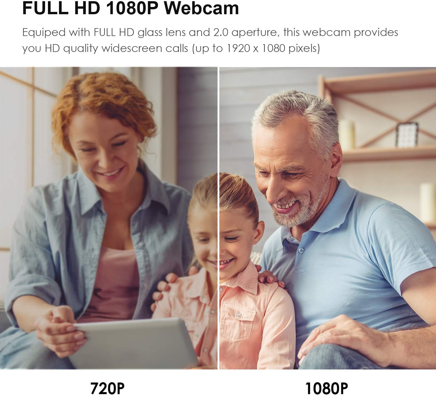 Full HD 1080P Webcam, PAPALOOK PA150S Durable Metal Web Camera with Built-in Mic, Plug and Play for Teams Zoom Meeting Video Conference Streaming, Compatible with PC/Desktop/Laptop/Mac