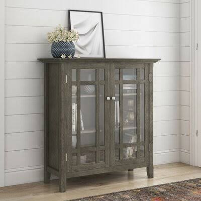 Momea Solid Wood 2 - Door Accent Cabinet Winston Porter Color: Farmhouse Gray