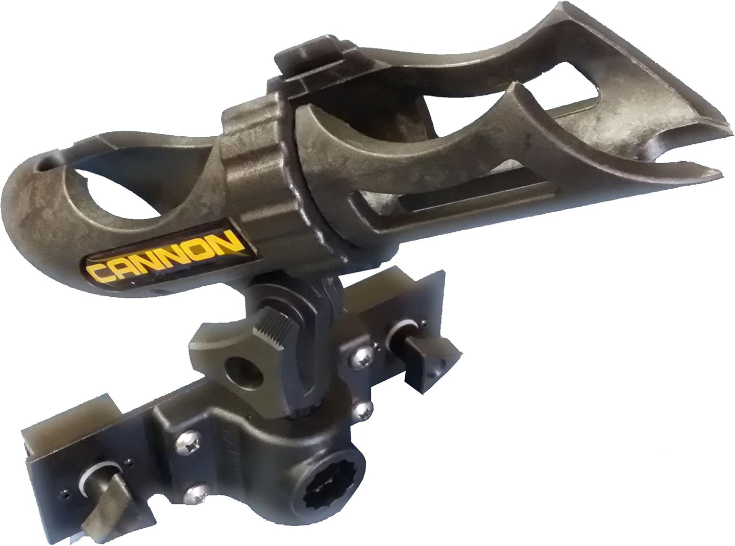 Woodlander Outdoors 4X Rod Holder for Tracker Boat Versatrack System - with Cannon Rod Holder Installed