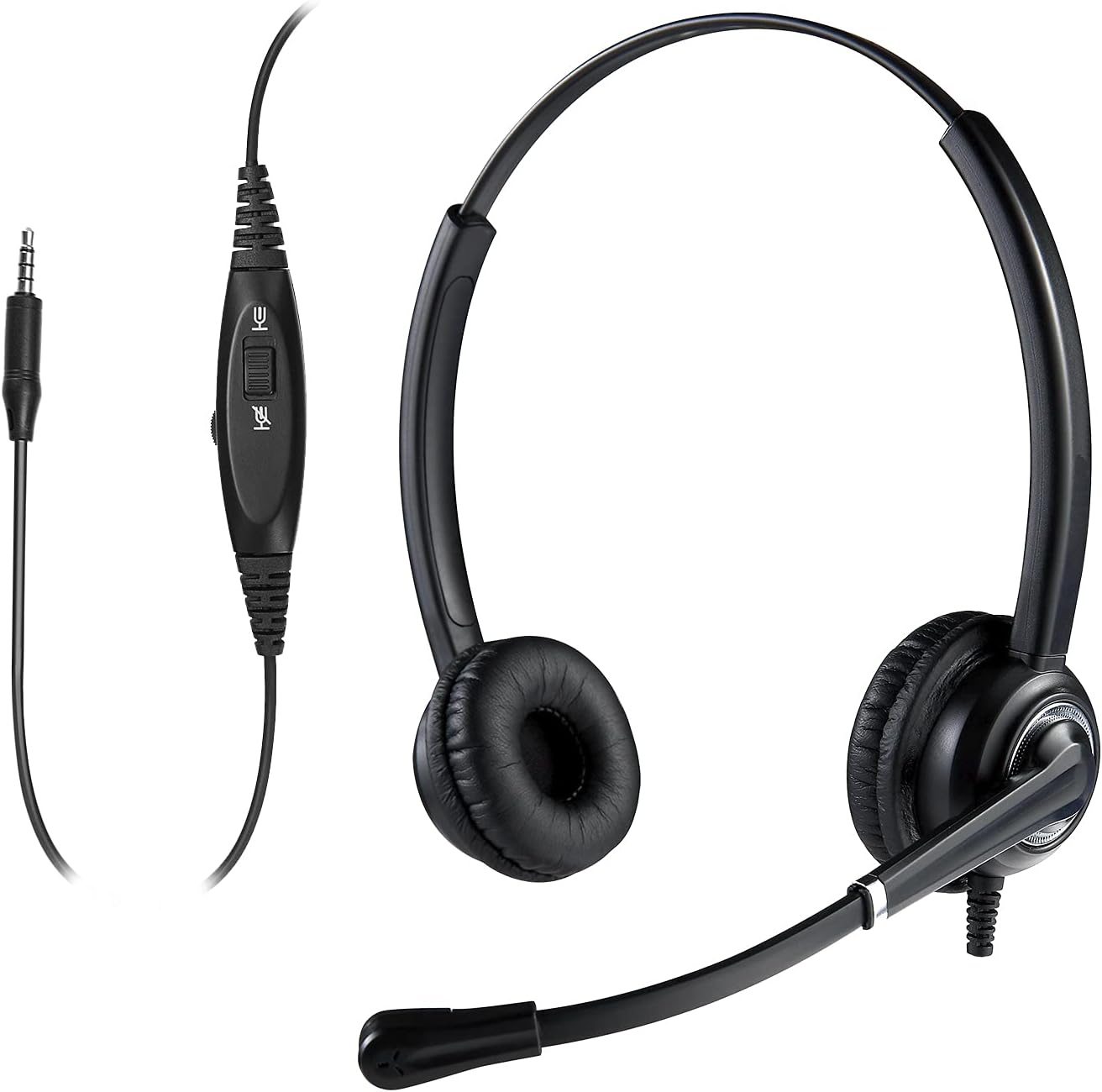 Cell Phone Headset for Phone Call with 3.5mm Audio Jack, Tablet Headset for Zoom Meeting with Microphone, PC Headset for Teacher & Kids, Computer Audio Headset for Video Conferencing with Mute Button