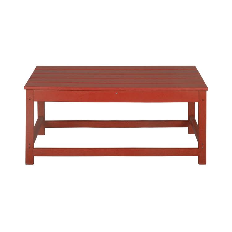 Wo Outdoor Patio Classic Adirondack Coffee Table, Red
