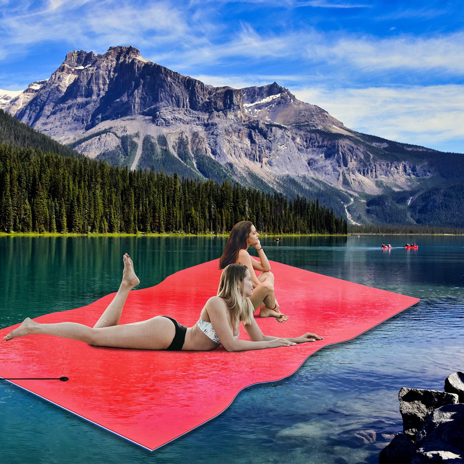 Floating Water Pad Mat for Water Recreation and Relaxing, Tear-Resistant XPE Foam Floating Mat for Beach, Ocean, Lake, Holds up to 8 Adults or 20 Kids.
