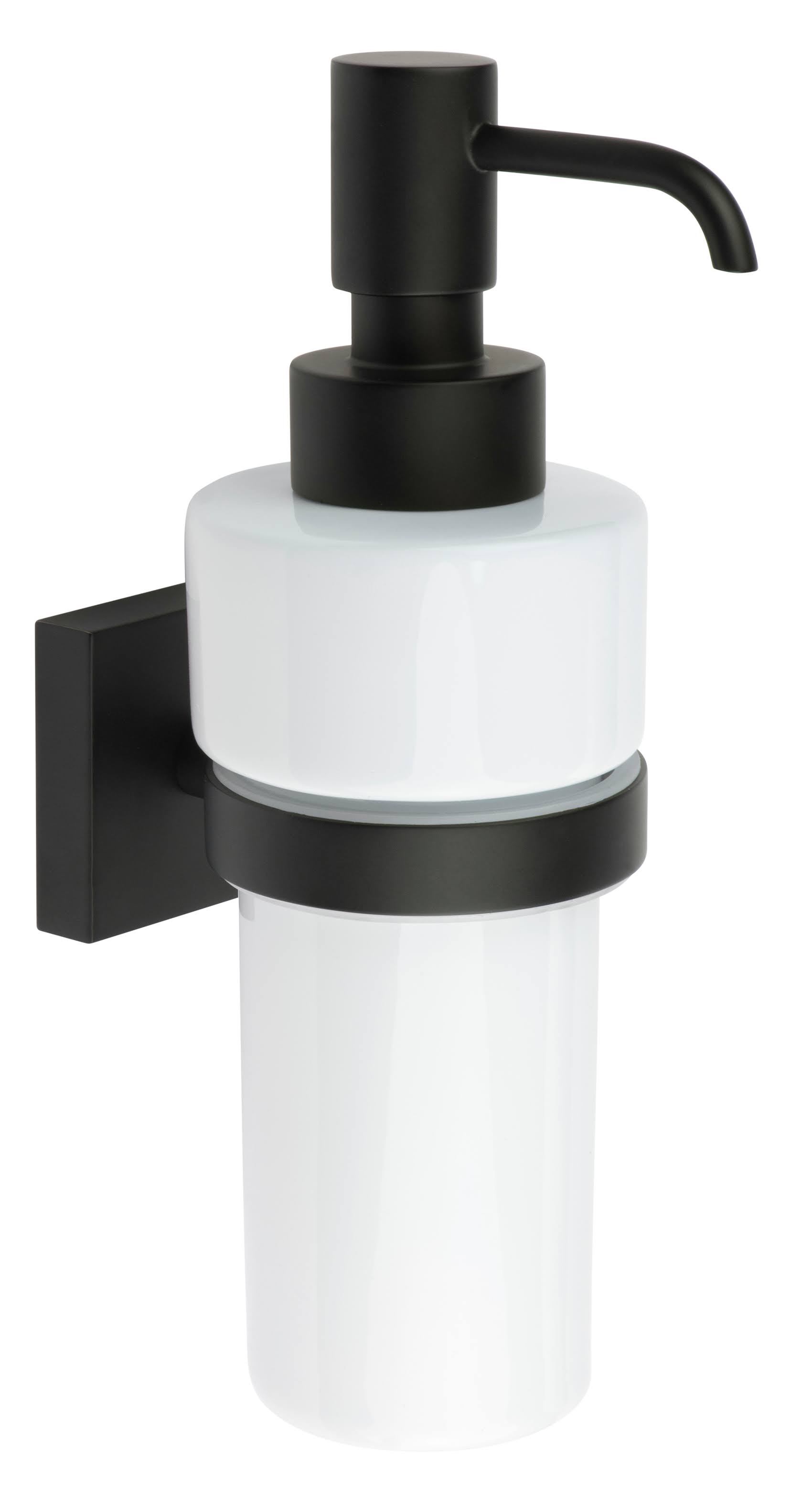 Smedbo RB369P House Soap Pump u0026 Holder Matte Black/White Ceramic