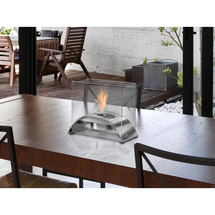 Eco-Feu Sunset Tabletop Ethanol Fireplace, Stainless Steel