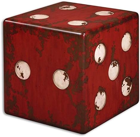 Uttermost Dice Accent Table, Red, 18.75