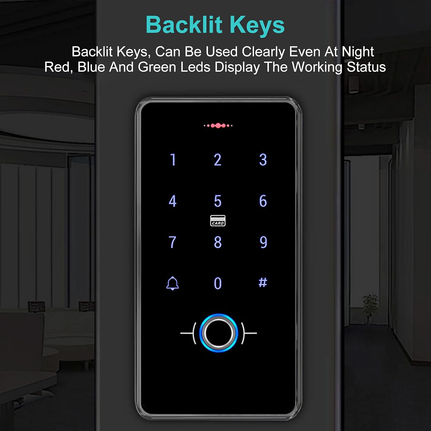 JIAN BOLAND Fingerprint Access Control System，Wiegand 26 PIN Code RFID Keypad with 5PCS IC Key Fobs，Backlight，Waterproof Pack of 2