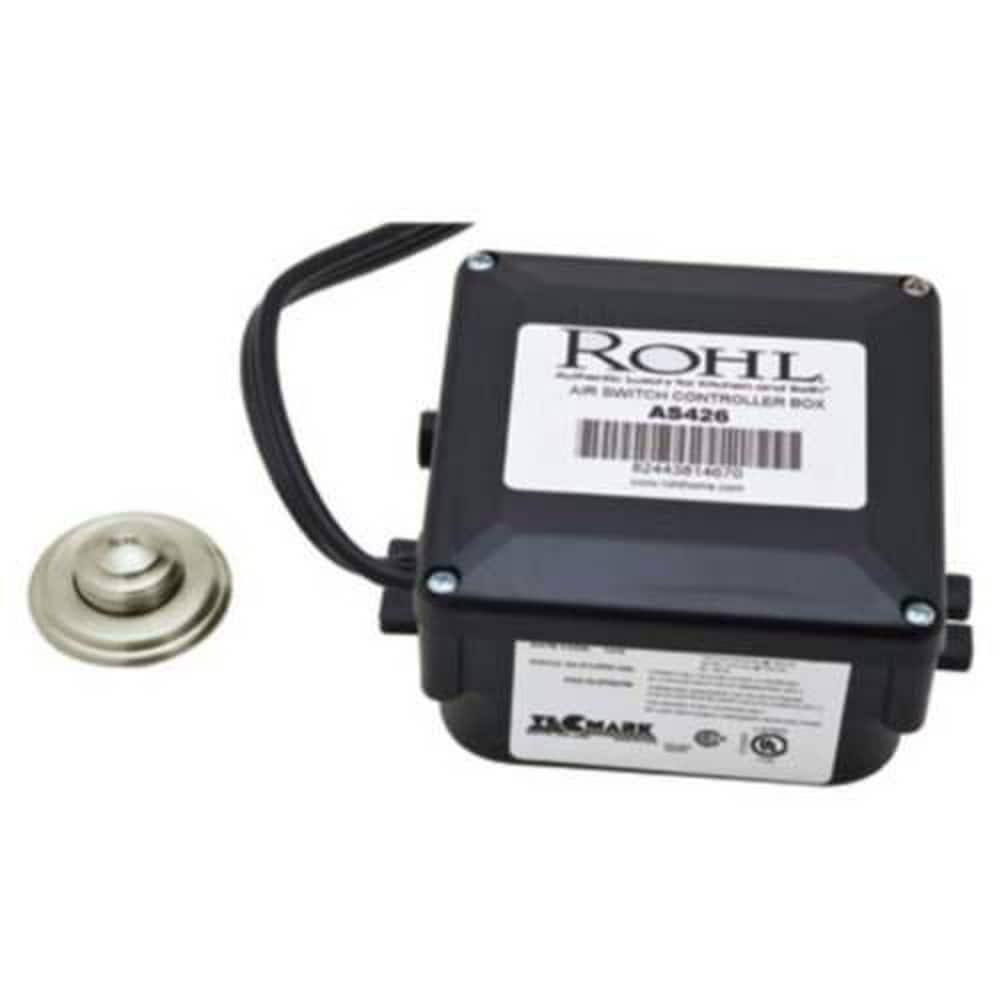 Rohl AS550STN Decorative Luxury Air Activated Switch Button with Control Box for Waste Disposal - Satin Nickel