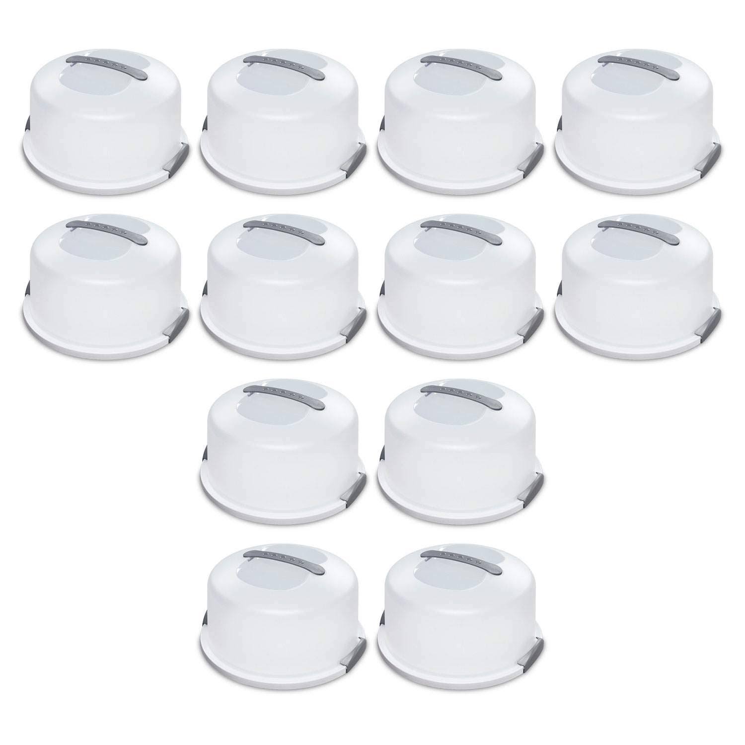 Sterilite Portable Latching Cake Server Carrier Keeper w/ Handles (12 Pack)