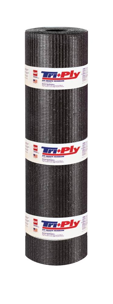 GAF Tri-Ply App Smooth Membrane 3.3-ft W x 32.25-ft L 100-sq ft Black Roll Roofing