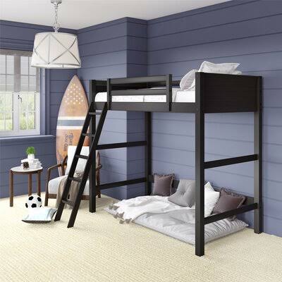 Harriet Bee Zuniga Twin Loft Bed, Black