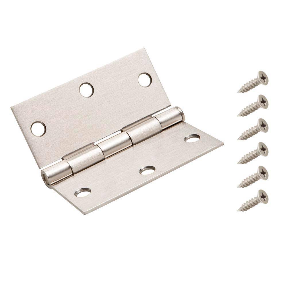 Everbilt 3-1/2 in. Square Corner Satin Nickel Door Hinge Value Pack (48-Pack) 16760