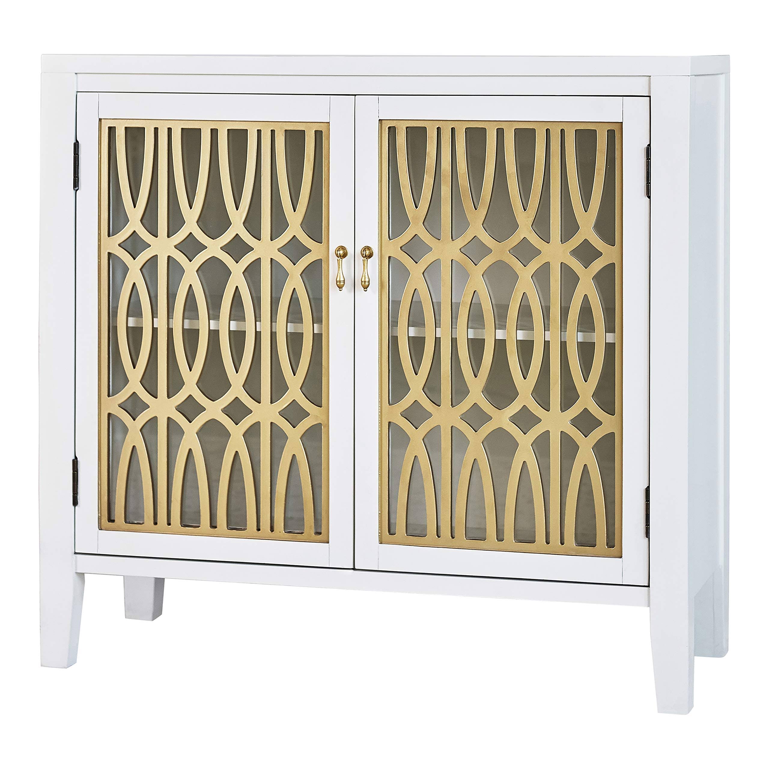 Coaster White and Gold Accent Cabinet-953250