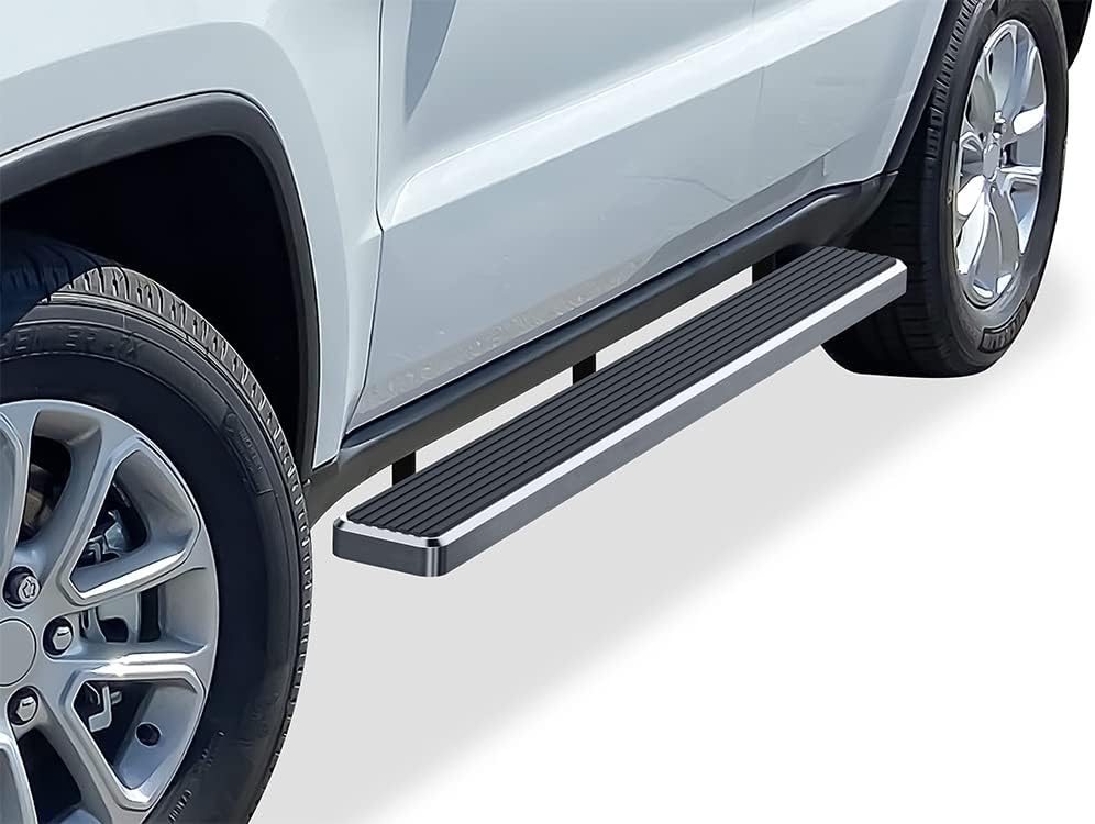 APS iBoard Nerf Bars Steps Compatible with 2011-2021 Grand Cherokee Sport Utility 4-Door (Exclude Limited & High Altitude & Summit & SRT & SRT8 & Trackhawk & Trailhawk) (Black Running Board Style)