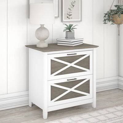 Cyra 2-Drawer Lateral Filing Cabinet Beachcrest Home Color: Shiplap Gray/Pure White
