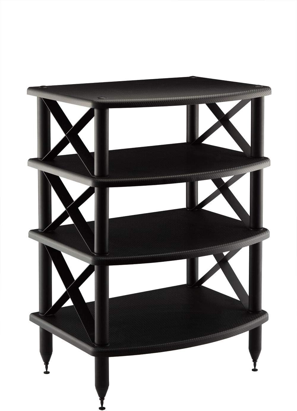 Pangea Audio Vulcan X Four Shelf Audio Rack Media Stand, and Components Cabinet (Rosenut)