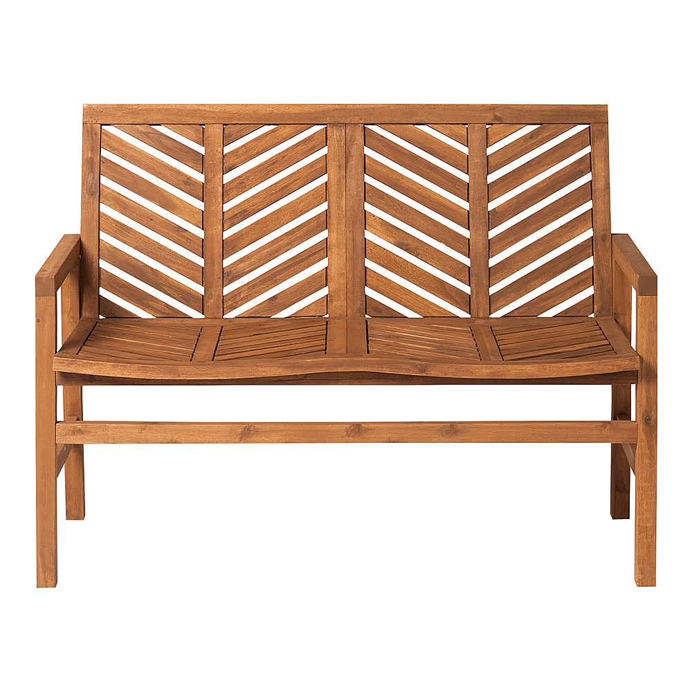Walker Edison - Patio Outdoor Windsor Acacia Wood Garden Bench - Brown
