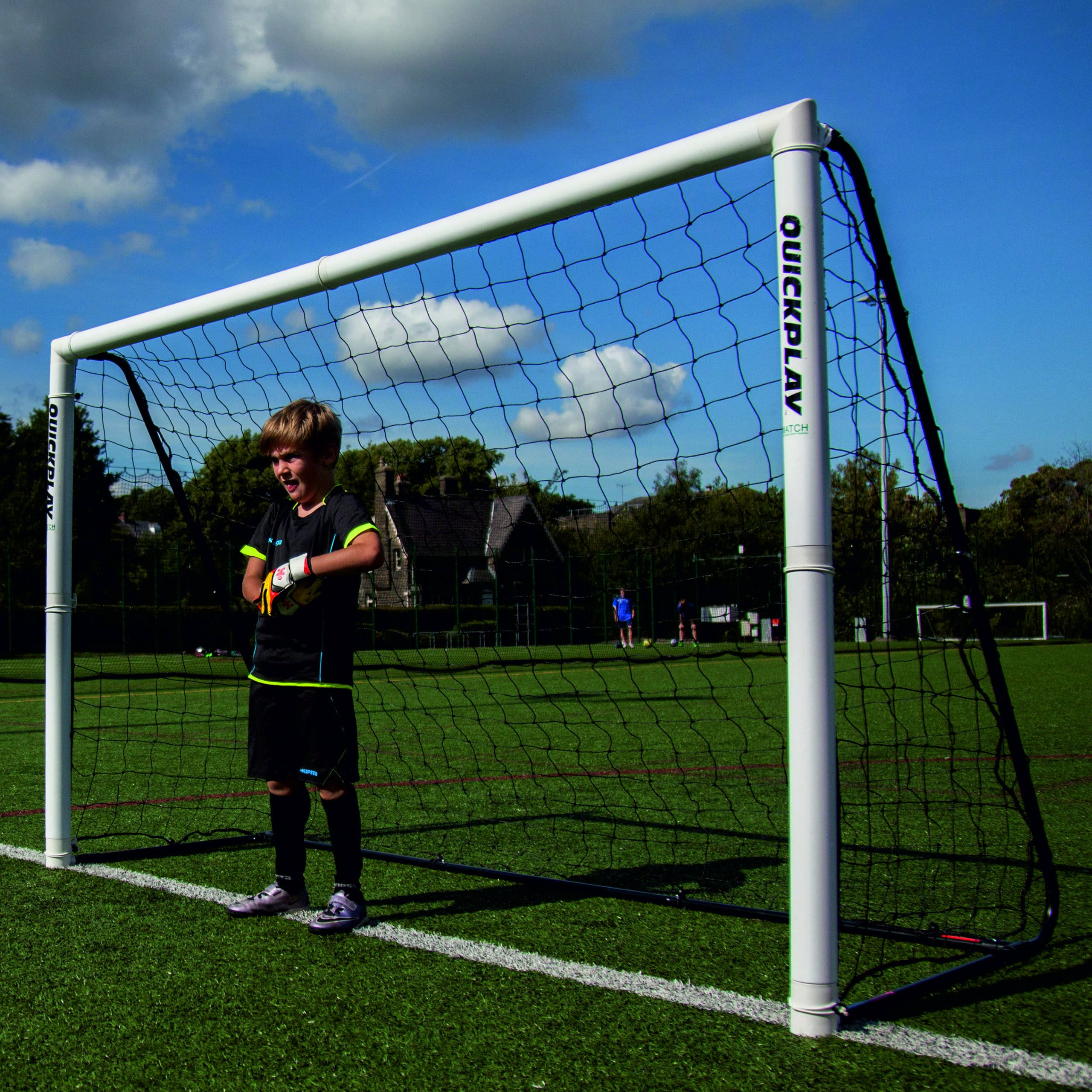 QUICKPLAY Match Fold Soccer Goal 8 x 5&rsquo; Professional Quality Goal, Folds Flat for Shared Spaces