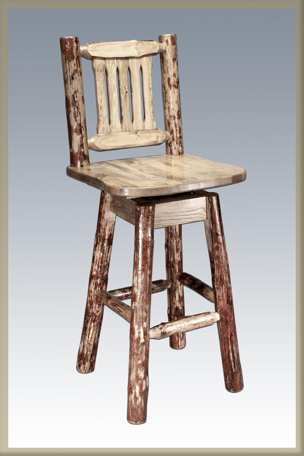 Montana Woodworks Barstool with Back and Swivel
