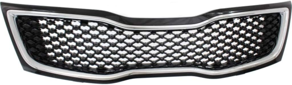 For Kia Optima Grille Assembly 2014 2015 | Black Shell & Insert | w/Chrome Molding | Plastic | KI1200161 | 863504C700