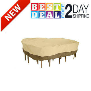 Classic Accessories Accessories Randa Water Resistant 88 inch Rectangular/Oval Patio Table u0026 Chair 70922