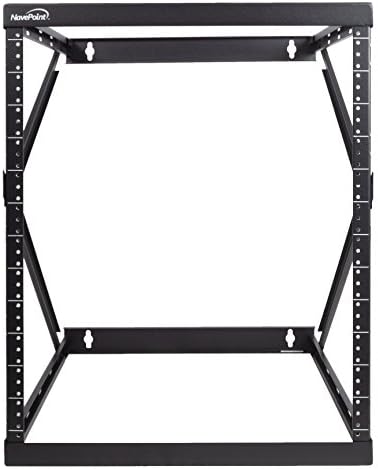 NavePoint 12U 2 Post Wall Mount 18 Inch Deep Switch Depth Heavy Duty Network Server Rack