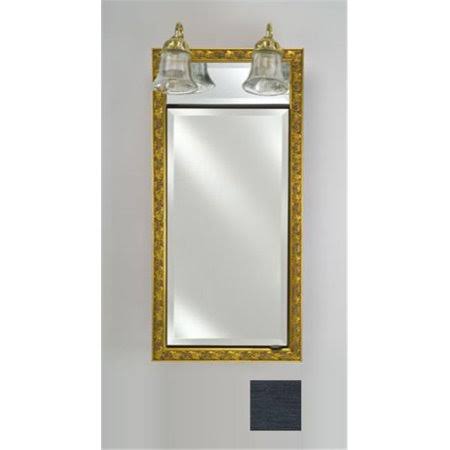 Afina CORPORATION SD-LT1730RSOHBK 17 in.x 30 in.Recessed Single Door Cabinet with Traditional Lights - Soho Brushed Black