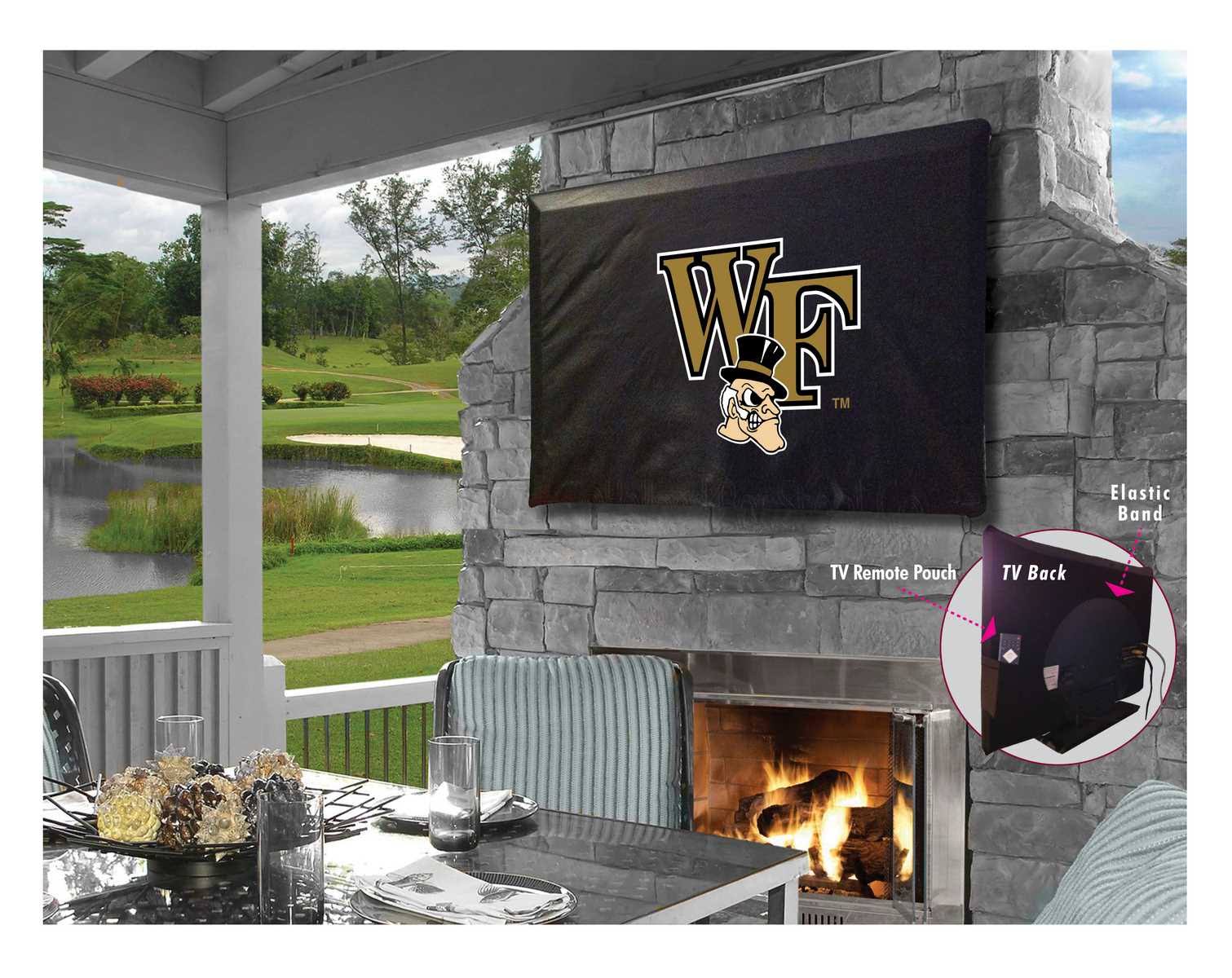 Holland Bar Stool Co. Wake Forest Demon Deacons Breathable Water Resistant Vinyl TV Cover (40x22-46x22)