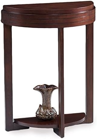 BOWERY HILL Demilune Accent Table in Chocolate Cherry