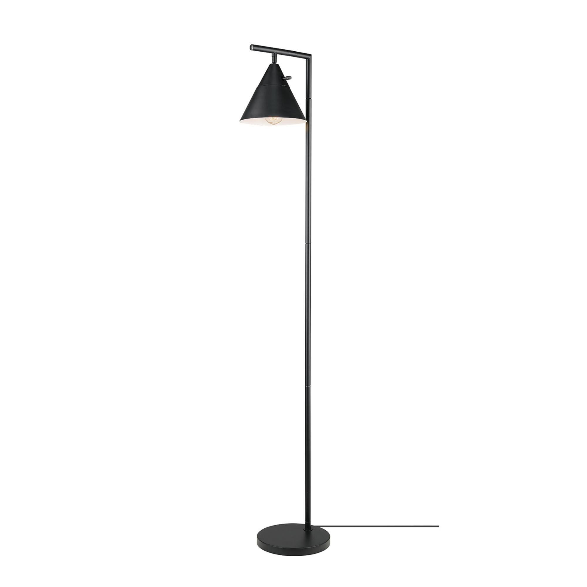 Tristan 65x22 Matte Floor Lamp, Stepless Rotary Dimmer Switch - Black