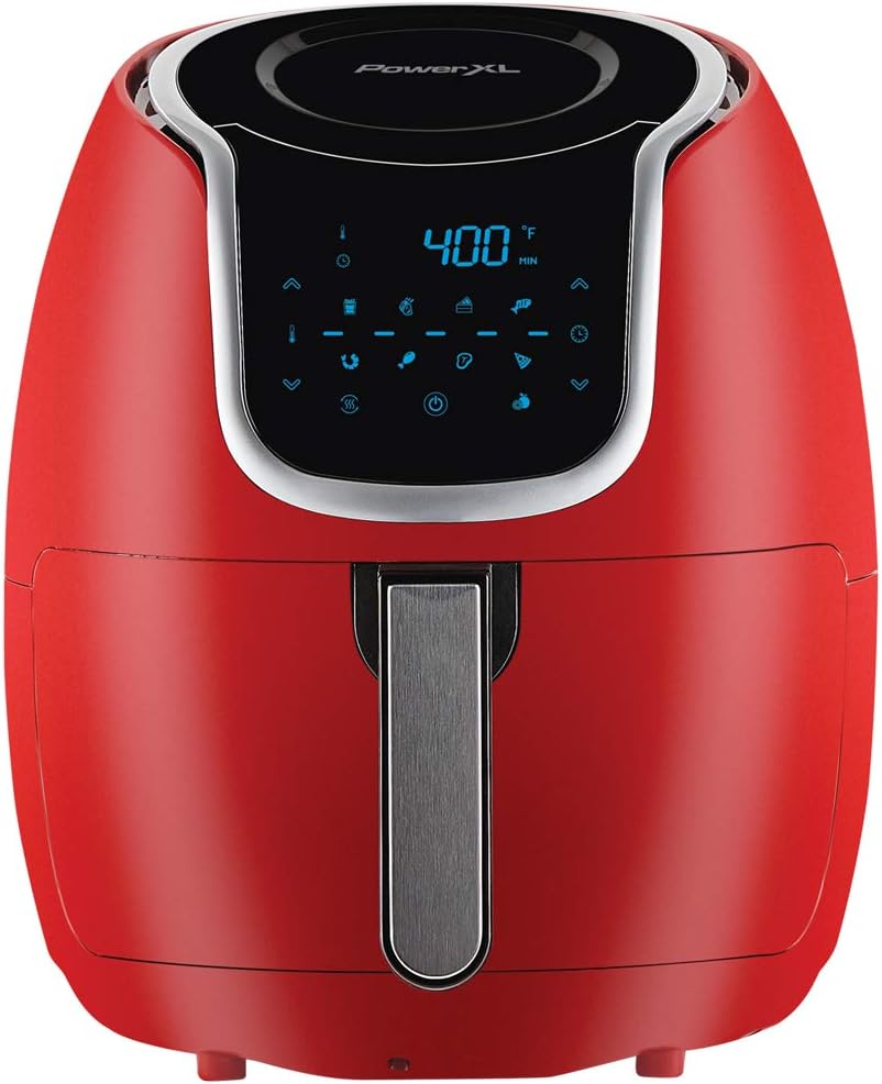 PowerXL Air Fryer Vortex - Multi Cooker with Roast, Bake, Food Dehydrator, Reheat Non Stick Coated Basket, Cookbook (5QT PLUS, Black)