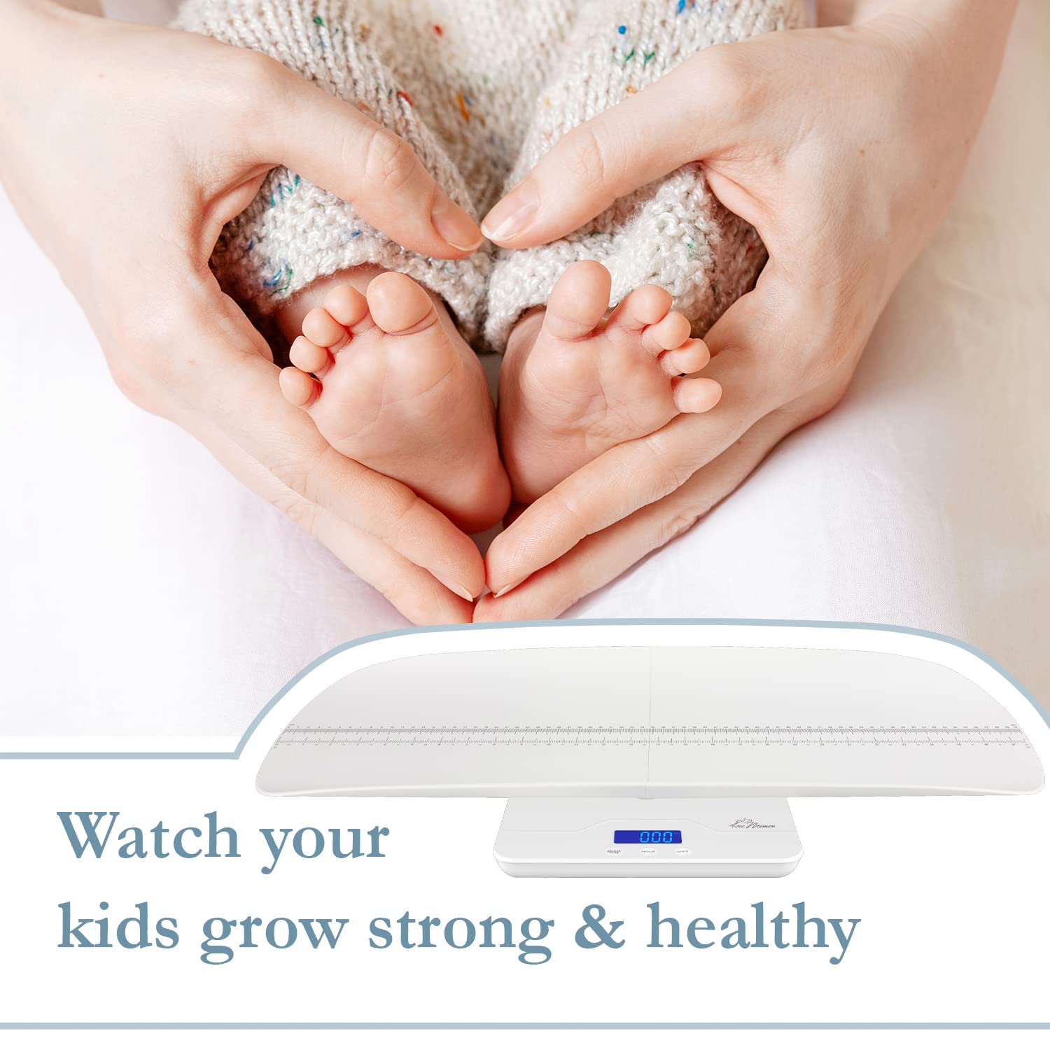 Avec Maman AM05 Baby Weighing Scale | Digital Scale | Babies, Infants, Adults, Pets, Puppies, Cats, Dogs | Baby Scales - Great for Newborn / Underweight / Premature Babies | Up to 220 lb - New 2022 Pack of 2