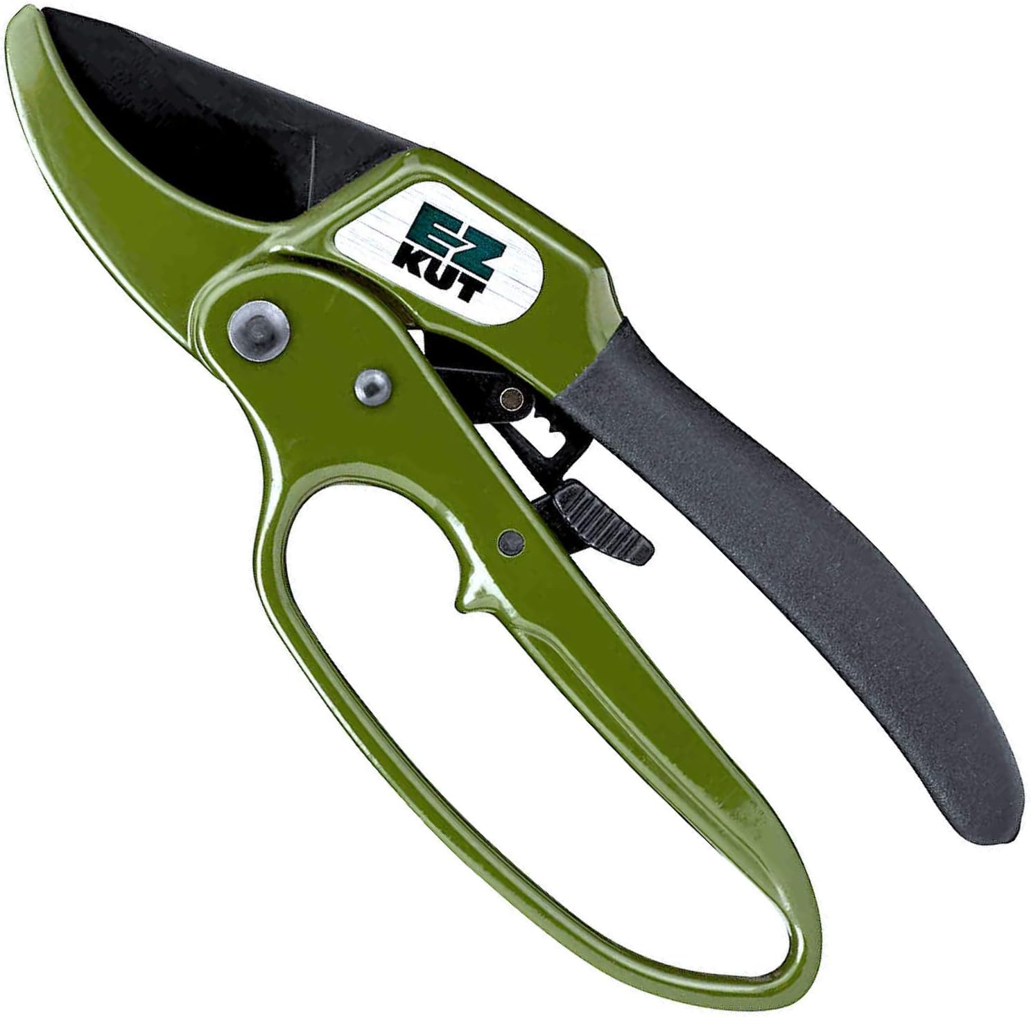 EZ Kut Heavy Duty Pruning Shears Green - Pruners Ratcheting Ratchet Hand Pruner - Great Garden Hand Tool Clippers - Gardening pruners, arthritis tools. Hand Pruner with Ratcheting action. Since 1988
