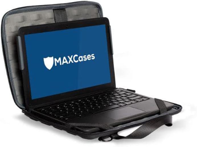 MAXCases Explorer 4 Rigid Laptop Work-In Case Shock Absorbing Ballistic Nylon Material | Slim Design, Weather-Proof Exterior w/Pocket (Black) (14 Inch) Pack of 2