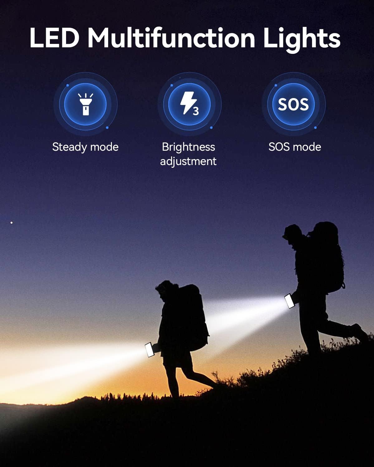 Solar Charger 26800mAh, Solar Power Bank Qi Portable Charger with 4 Output Dual Inputs & 28LEDs Flashlights, External Backup Battery Huge Capacity Phone Fast Charger for iOS and Android Pack of 2