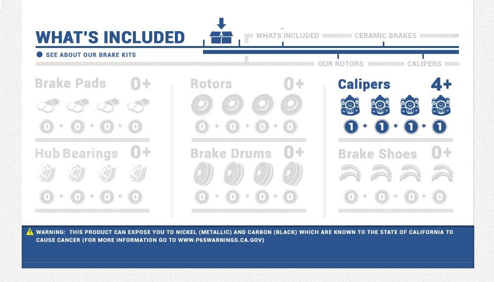 Callahan CCK11874 FRONT + REAR [4] Performance Grade Semi-Loaded Powder Coated Black Caliper Assembly Set Kit