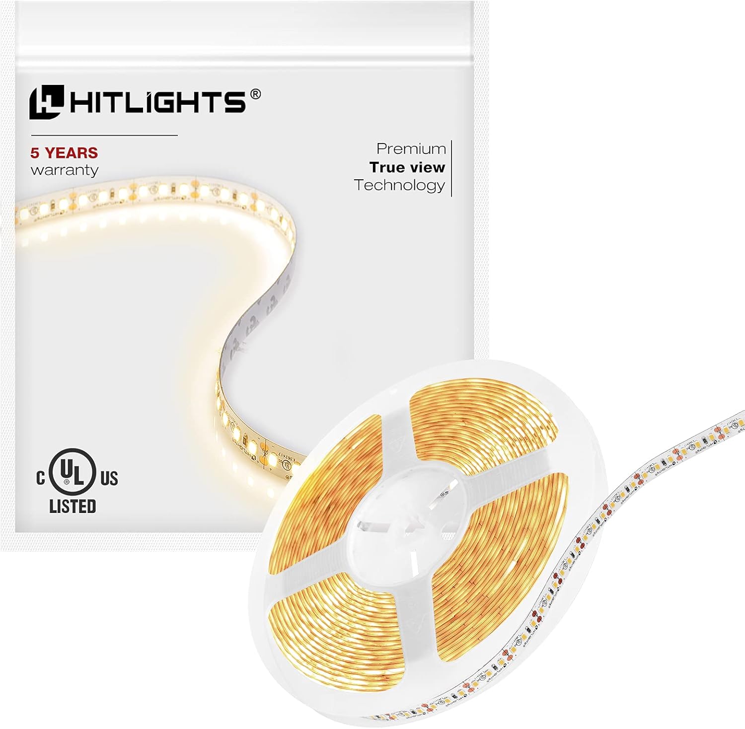 HitLights Neutral White LED Strip Lights, UL-Listed Premium High Density 2835, 24.6 Feet, 900 LEDs, 4000K, 72W, CRI 91.5, 12V DC LED Tape Lights Pack of 2