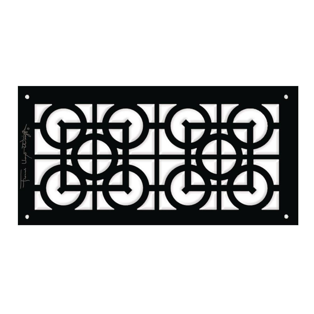 Architectural Grille Frank Lloyd Wright Collection Luxfer Lattice Major Grille 6 in. x 14 in. Aluminum Black-Gloss