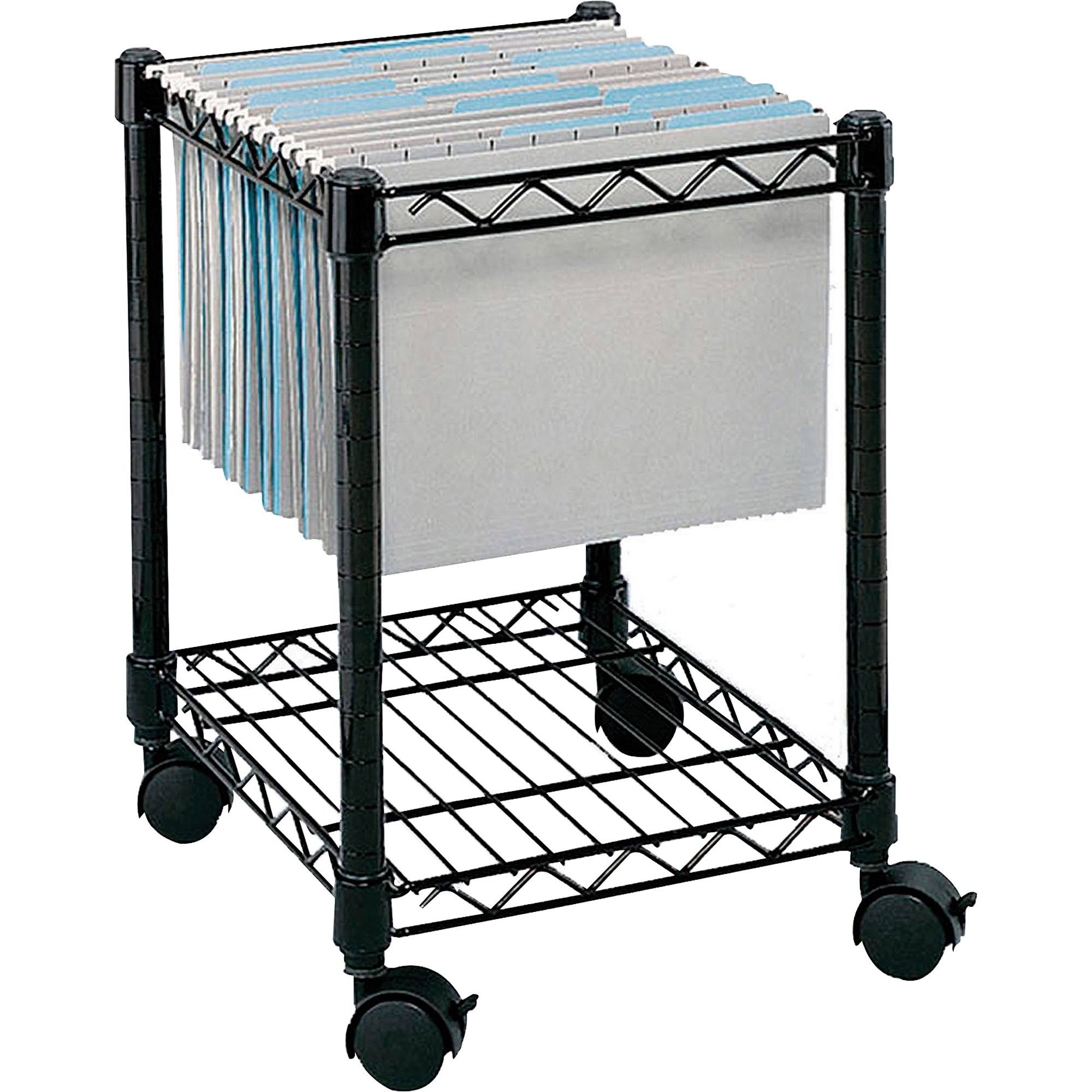 Safco Compact Mobile File Cart - Trolley - steel wire - black