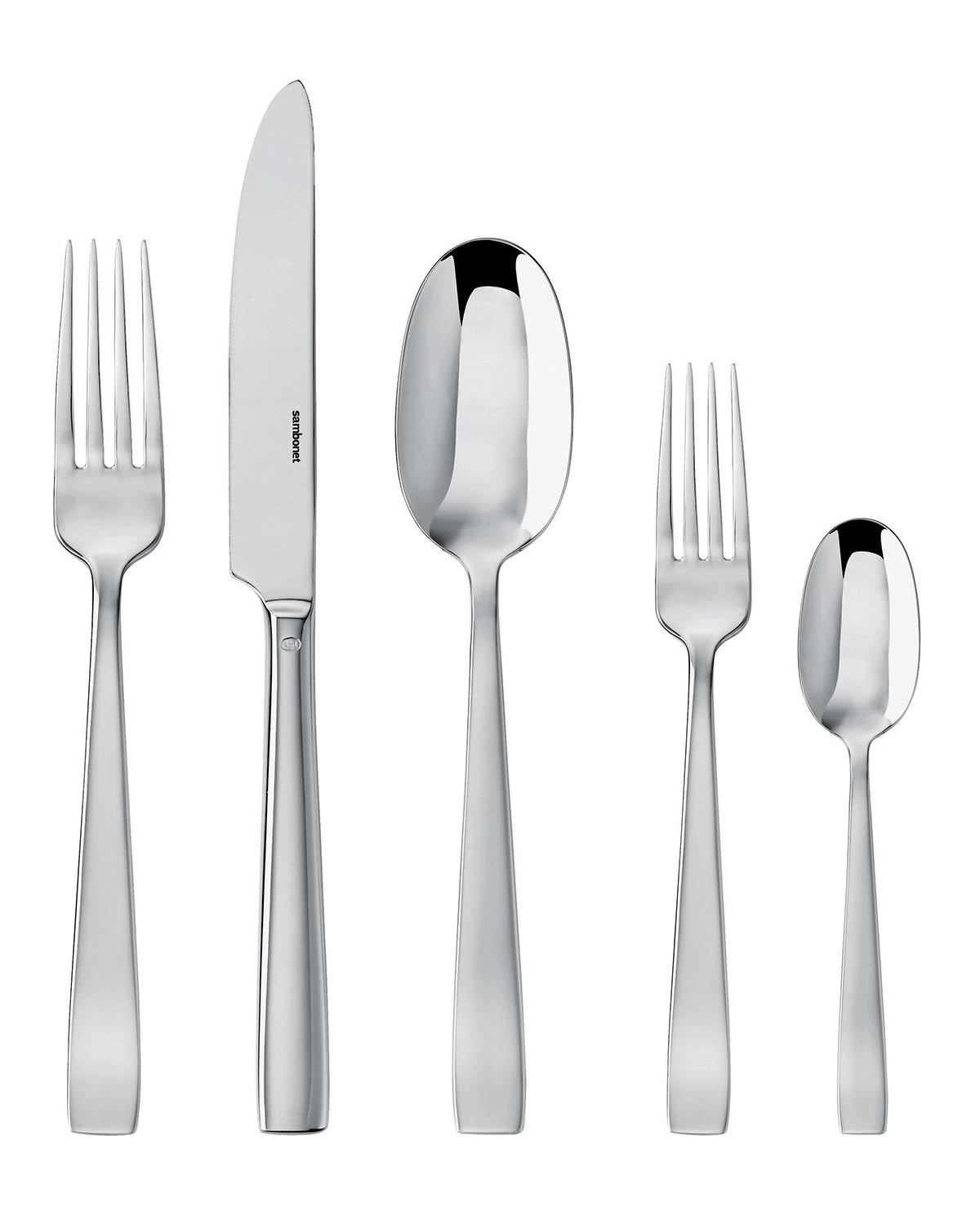 Sambonet Flat 5 Piece Place Setting Solid Handle - 18/10 Stainless Steel