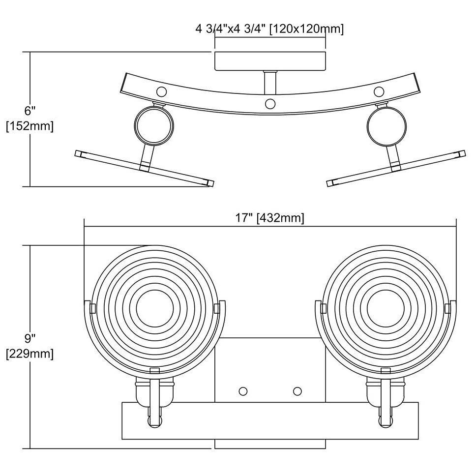 Elk Lighting, Ocular 2 Light Vanity Oil Rubbed Bronze Satin Brass Accents Clear Glass