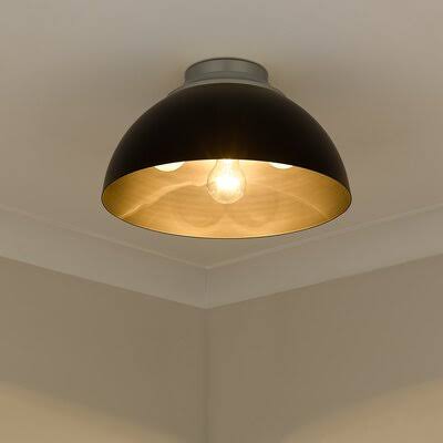 3-Light Simple Flush Mount Light in Pewter by Ringwood Wade Logan in Matte Black