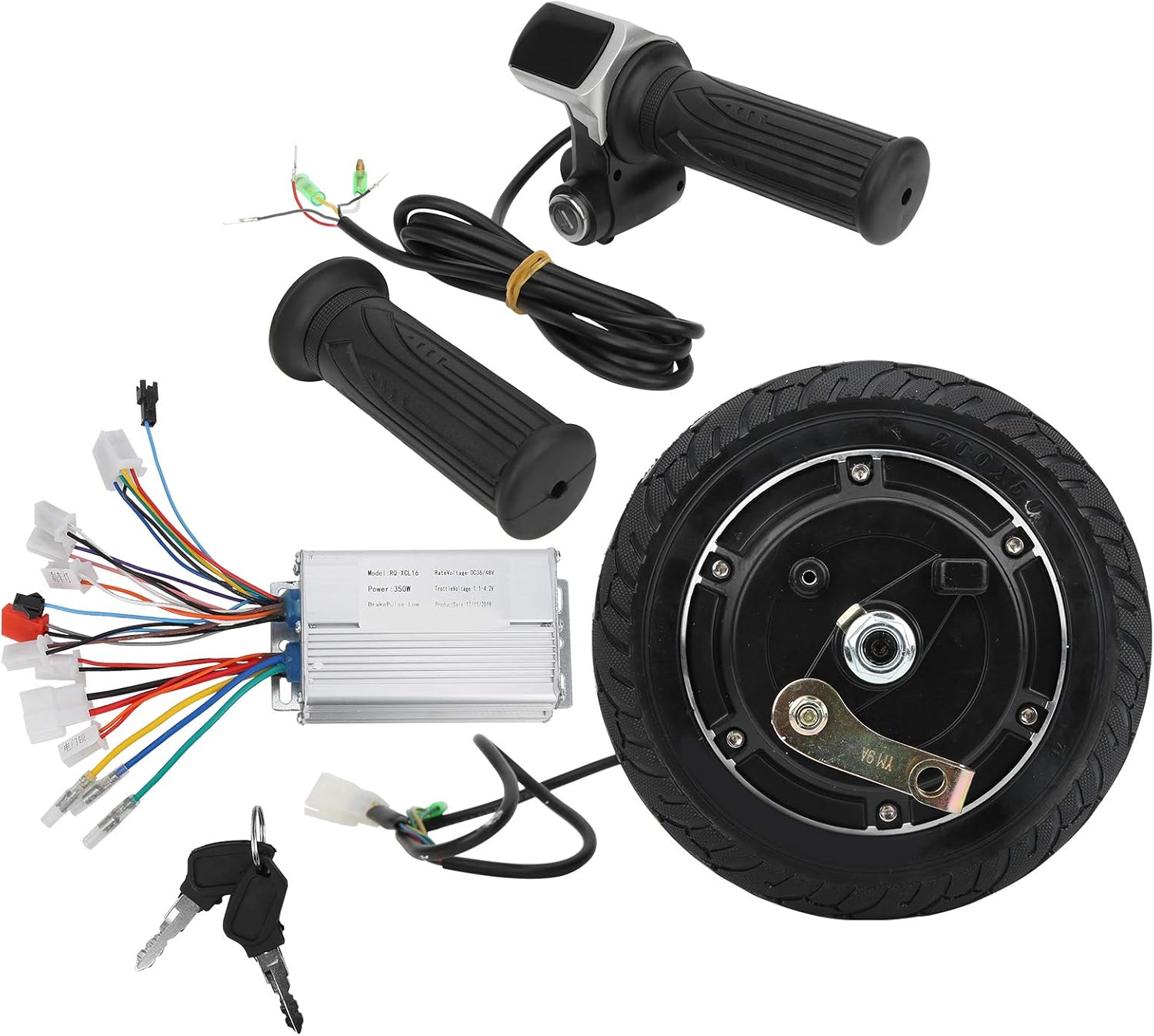 Electric Scooter Hub Motor Kit, 48V 350W Wheel E-Bike Motor Conversion Hub Kit Electric Bike Wheel Brushless Hub Motor Accessory for 8in Electric Scooter