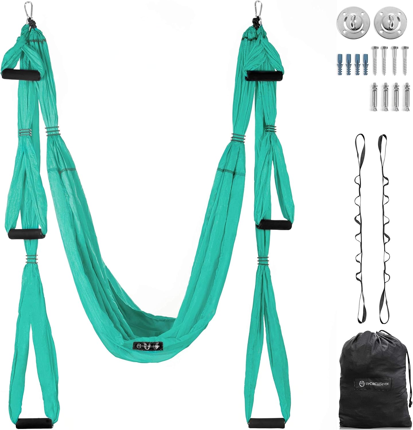 UpCircleSeven Aerial Yoga Swing Set Ceiling Mount Accessories, Turquoise Pack of 2