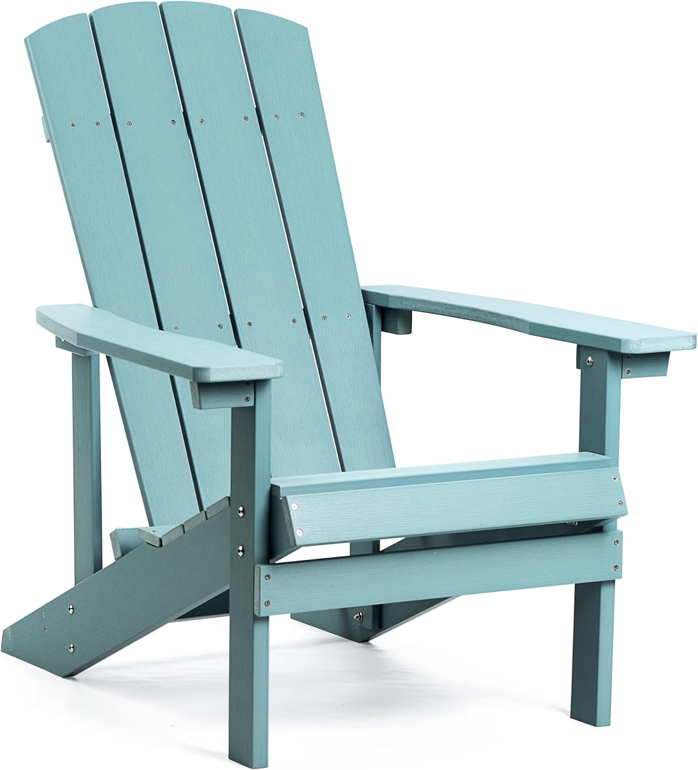 MayinColor Plastic Adirondack Chair Outdoor Chair, Weather Resistant Modern Fire Pit Patio Chair, Reclining Tall Large Plastic Adirondack Chair for Backyard,Garden,Lawn,Pool,Beach,Deck. (4, Brown)