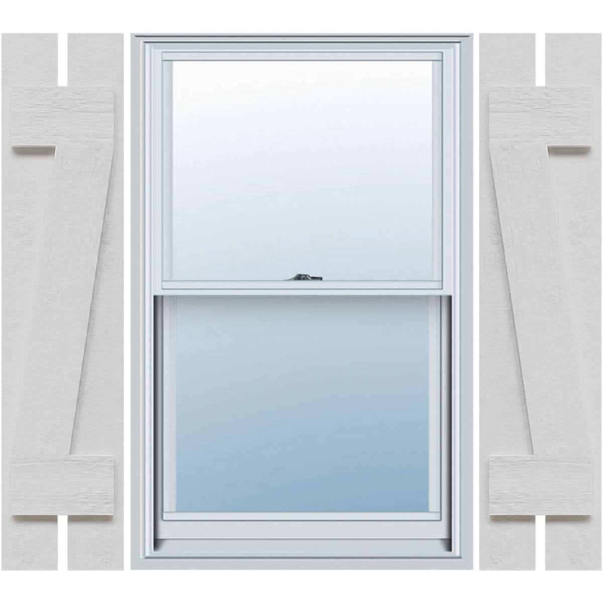 Ekena Millwork FBS06Z11X059RUF 11 1/4x22W x 59x22H Rustic Two Board Spaced Board-n-Batten Faux Wood Shutters w/Z-Board (Per Pair