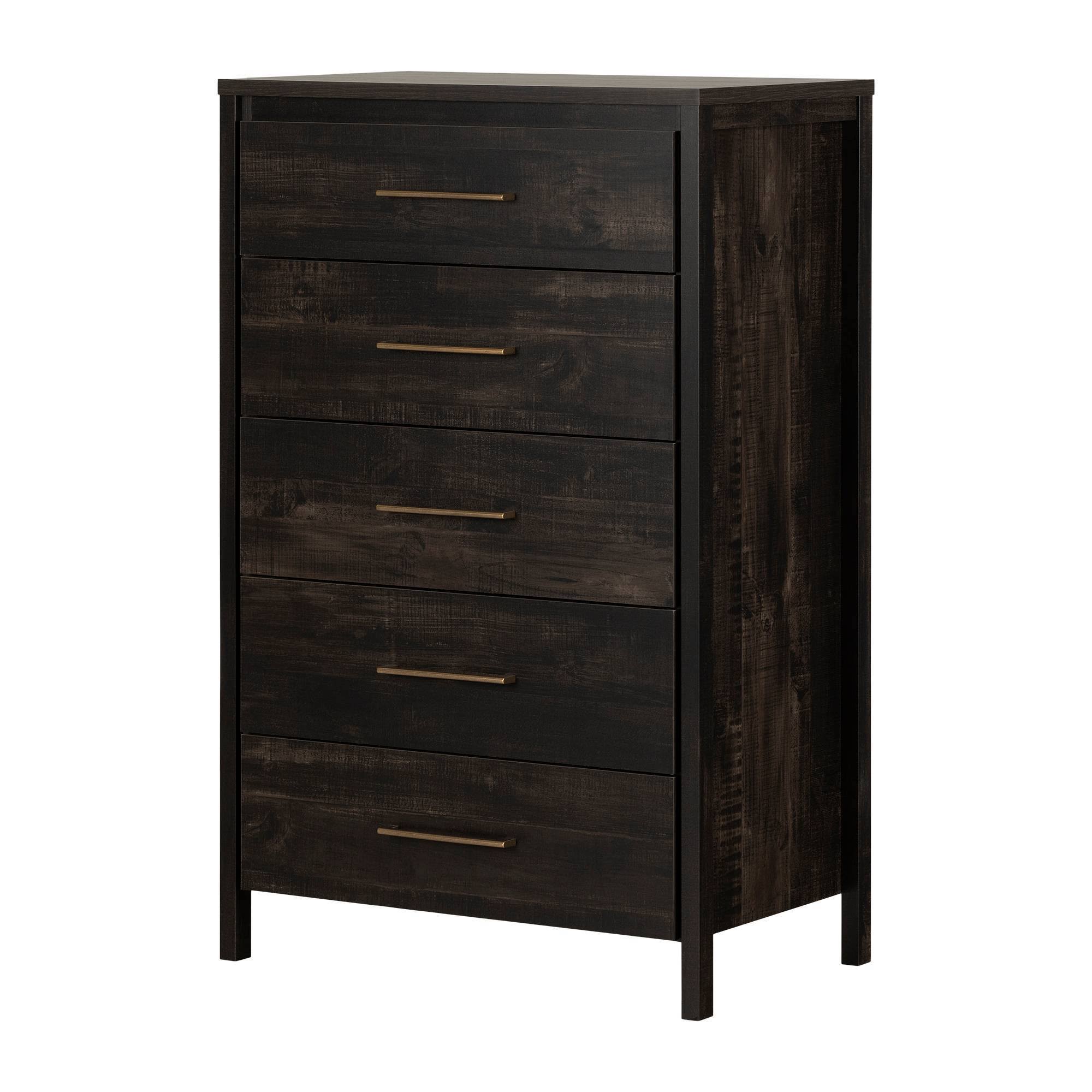 South Shore Gravity 5-Drawer Chest, Rubbed Black
