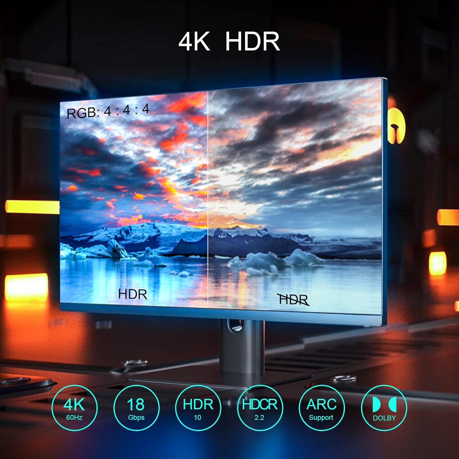 Huaham Fiber Optic HDMI Cable 20m/65.6FT,Long HDMI 2.0 Cable Support 4K@60Hz at 18Gbps Ultra high Speed,Support 4K UHD/HDR/HDTV/3D IMAX/Dolby Vision (2.0-20m/65.6FT) Pack of 2