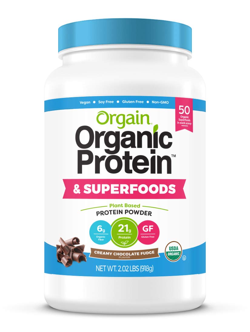 Orgain Bundle - Vanilla Protein Powder and Chocolate Protein & Superfoods Powder - Vegan, Made without Dairy, Gluten and Soy, Non-GMO Pack of 2
